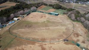 銚子スポーツタウン、くろしおかもめ球場上空